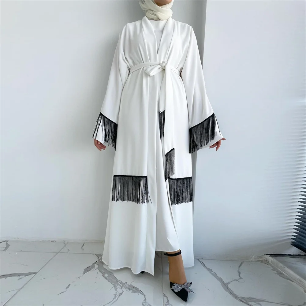 Новинка 2024 белое скромное роскошное платье Дубая Eid Abaya в африканском стиле