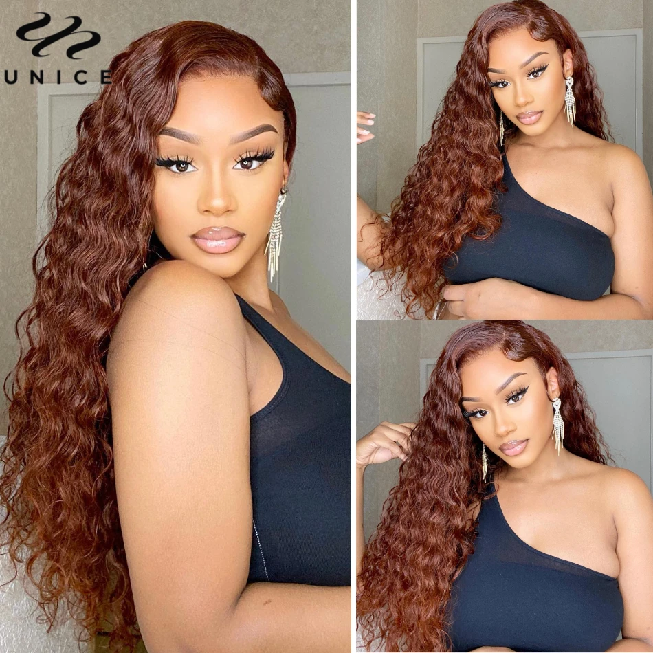 Human Hair Lace Wig Reddish Brown Colored Lace Wig For Women