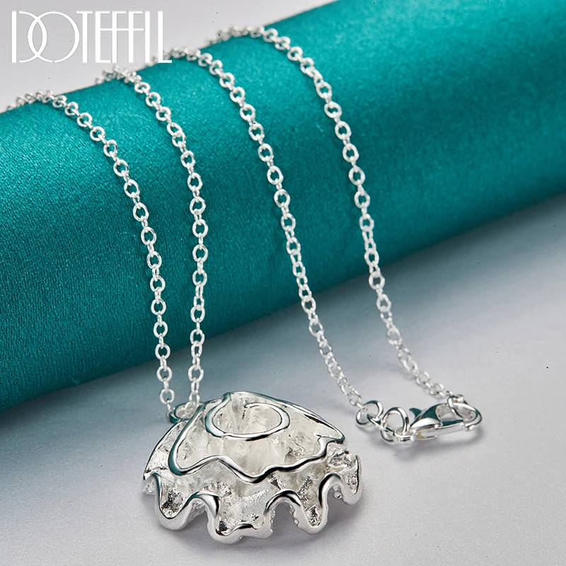 Стерлингового серебра 925 пробы кулон с цветком розы ожерелье 18-30 дюймов