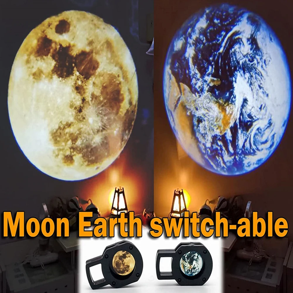 

Earth/Moon Projector Night Light 360 Degree Rotatable 5V 3W Atmosphere Projection LED Lamp for Bedroom Decorations