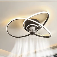 2022 new ceiling fan with light remote control dining room living room bedroom lamp modern black gold electric fan chandelier