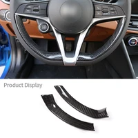 for alfa romeo giulia stelvio 2017 19 real carbon fiber car steering wheel buttons decoration frame strip cover trim accessory