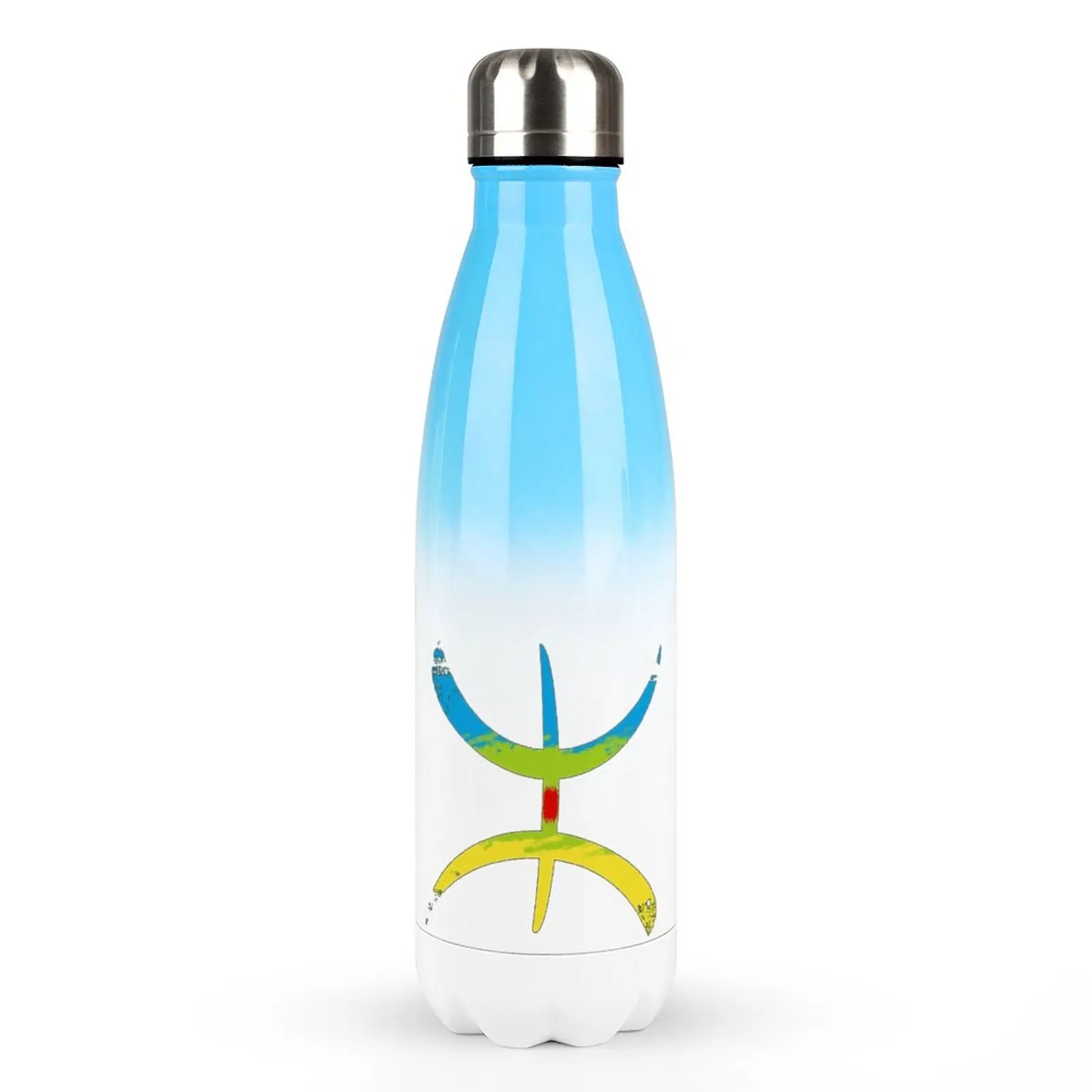 

Stainless Steel Water Bottles Gradient Effect Mug Berber Flag - Amazigh Flag - YAZ Funny Funny Novelty Bottle Coffee Cups Therm