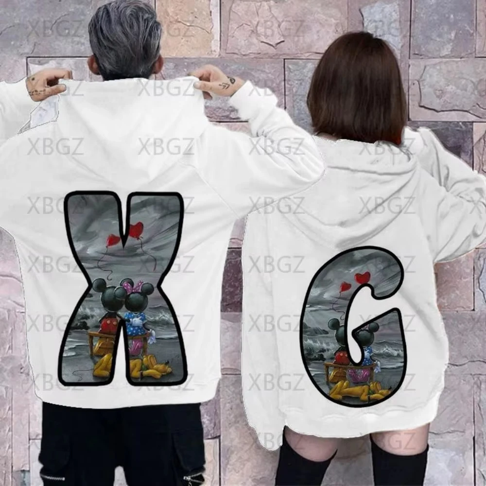 Disney-Sweat à capuche Minnie Mouse pour femmes et hommes tenue de couple Y2K пот imprimé haut tendance vêtement