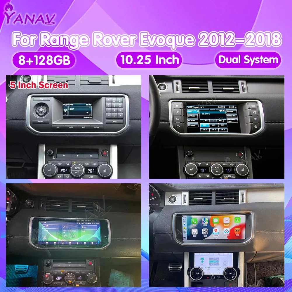 

Автомагнитола для Land Rover Range Rover Evoque 2012-2018, двойная система, мультимедийный видеоплеер, GPS-навигация, стереоустройство для Carplay