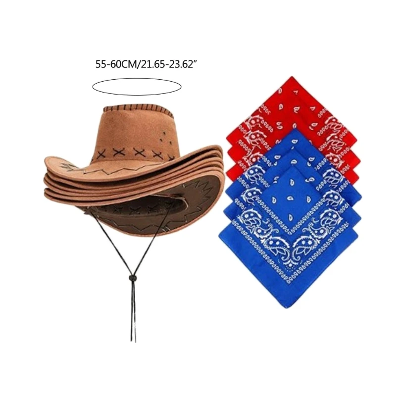 Винтажный рыцарь в ковбойской шляпе бандана костюм комплект для женщин и мужчин