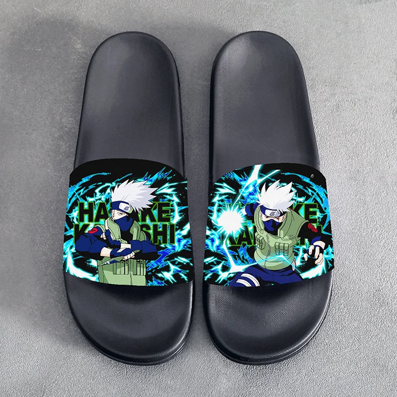 Летние сандалии тапочки аниме Наруто Учиха Саске для косплея мультяшная обувь