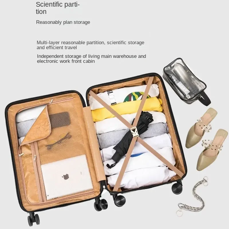 Передний открывающийся чемодан для ноутбука маленькая 20-дюймовая троллейка