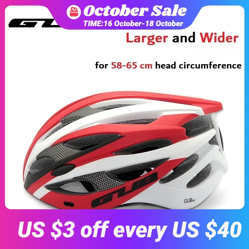 

GUB Men Cycling Helmet Big Size 58-65cm Unisex Cycling Outdoor Mountain Road Ultra Light Cycling Helmet Road Bike 2023