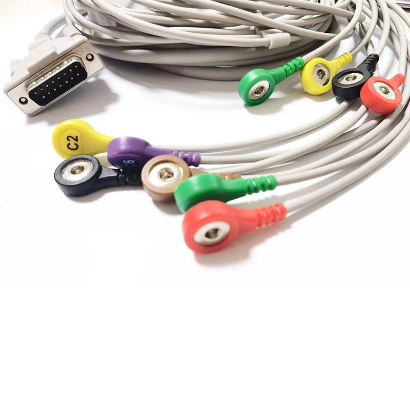 EKG / ECG кабель совместимый с Schiller AT1 AT60 CS100 - DB15 Pin 10 выводов |