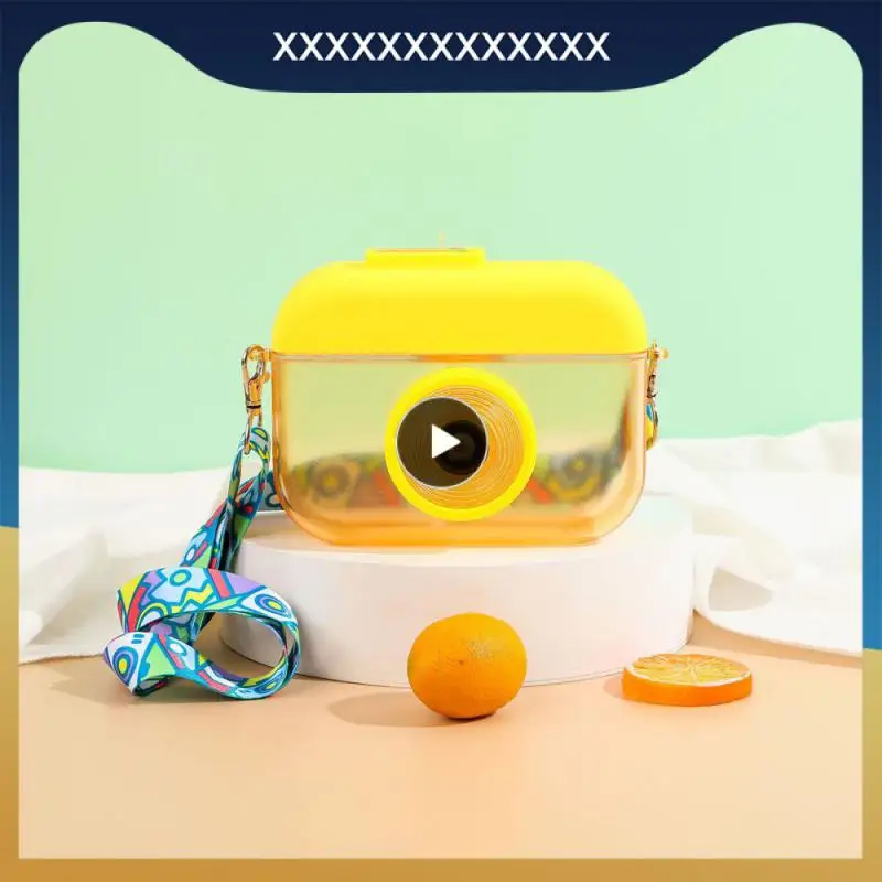 

Large Capacity Silicone Leak-proof Camera Transparent Freedom Water Cup Durable Creative 400ml Strap Kettle Suction Cup Firmly