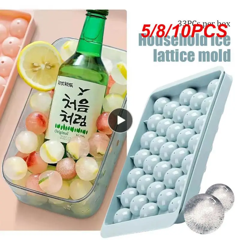 

5/8/10PCS Creative Ice Cream Mold Bottom Anti-skid Square Silicone Ice Tray Large Capacity Non-toxic Ice Cream Maker