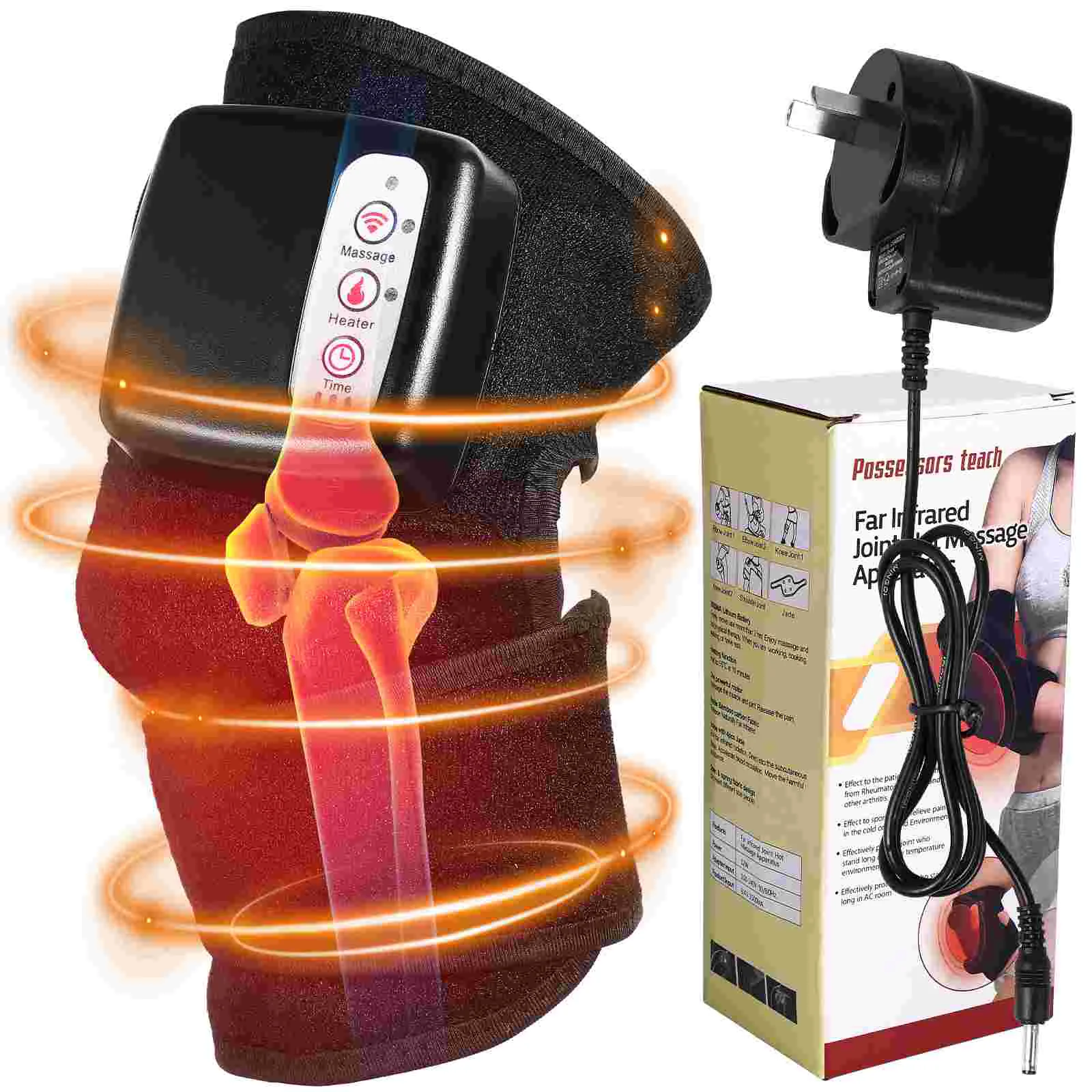 

Electric Massage Knee Pads Massagers Heating Braces Chargeable Wireless Diving Composite Fabric Heated Rechargeable