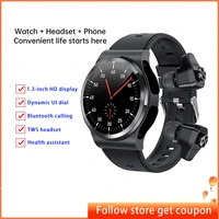 gt69 smart watch for men women smartwatch and tws wireless bluetooth headset 2 in 1 fitness bracelet customized dial wristwatch