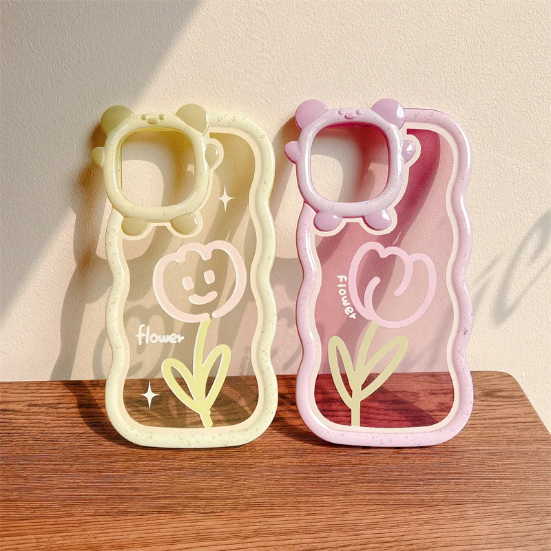 

Cartoon Tulip Transparent Phone Case Cover for IPhone 14 Plus 11 12 13 14 Pro XR XS Max Shockproof Cases for IPhone 14 Case
