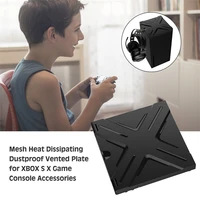 host dust cover for xbox one series x game console multi function heat dissipation plate dust proof cover with earphone hook