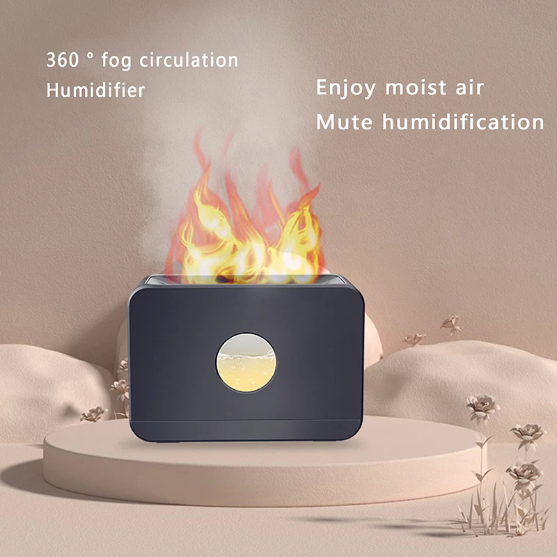 

Simulation Flame Humidifier, 220ml Mini Cool Mist Spray Portable Humidifier for Home Office