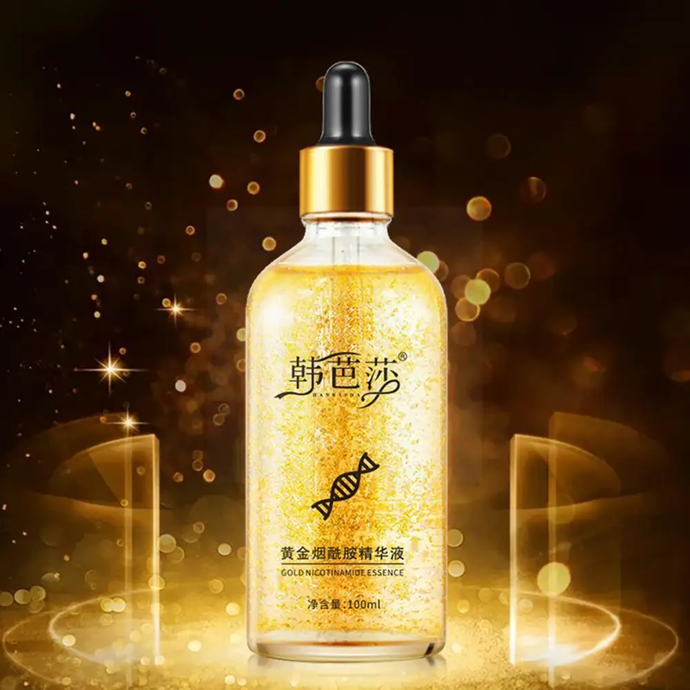 

100ml 24k Gold Tense Moisture Essence Pure Hyaluronic Essence Liquid Anti Acid Nicotinamide Care Skin Serum Golden G7w9