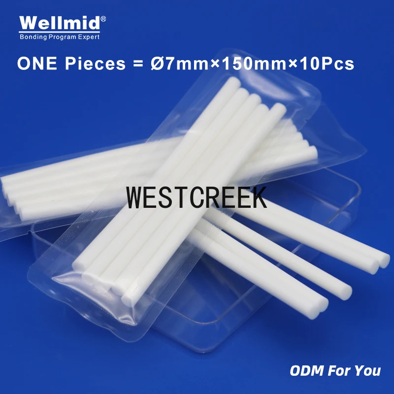 Красочные палочки из ЭВА 7 мм 11 × 150 белые термоплавкие клеевые для термопистолета