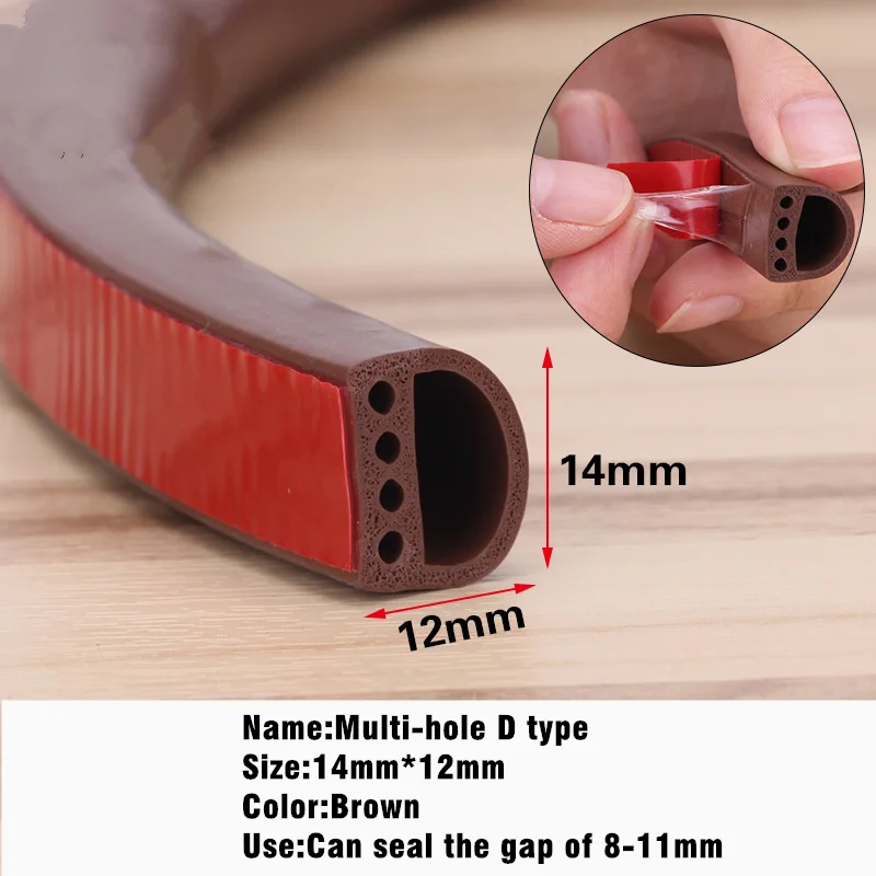 

Силиконовый уплотнитель 6 м для дверей и окон, тип I/E/D