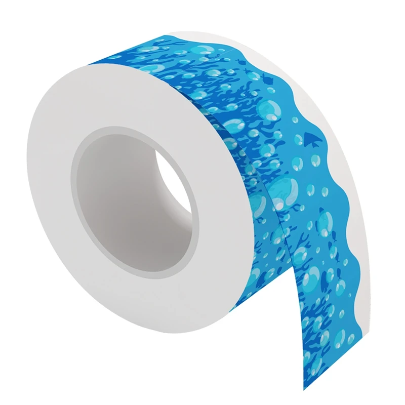 

20M Blue Bulletin Board Borders Stickers Bubble Pattern Bulletin Board Chalkboard Decoration Board Desk Room Adorable Blue