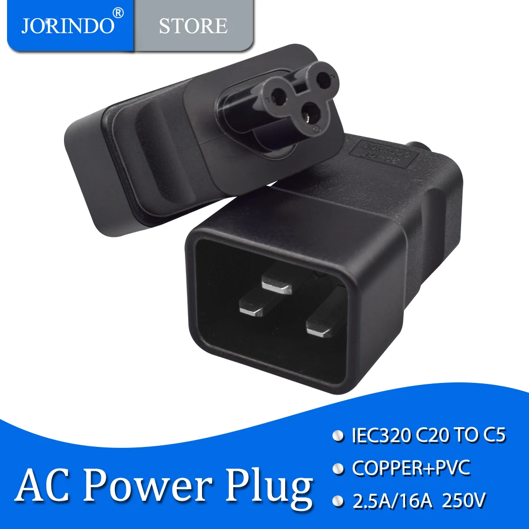 Адаптер питания переменного тока jorinдо IEC320 C20 на C5/C5 на C20, 16 А C20 штекер на 2,5 А C5 сливовый цвет гнездовой разъем преобразователя питания