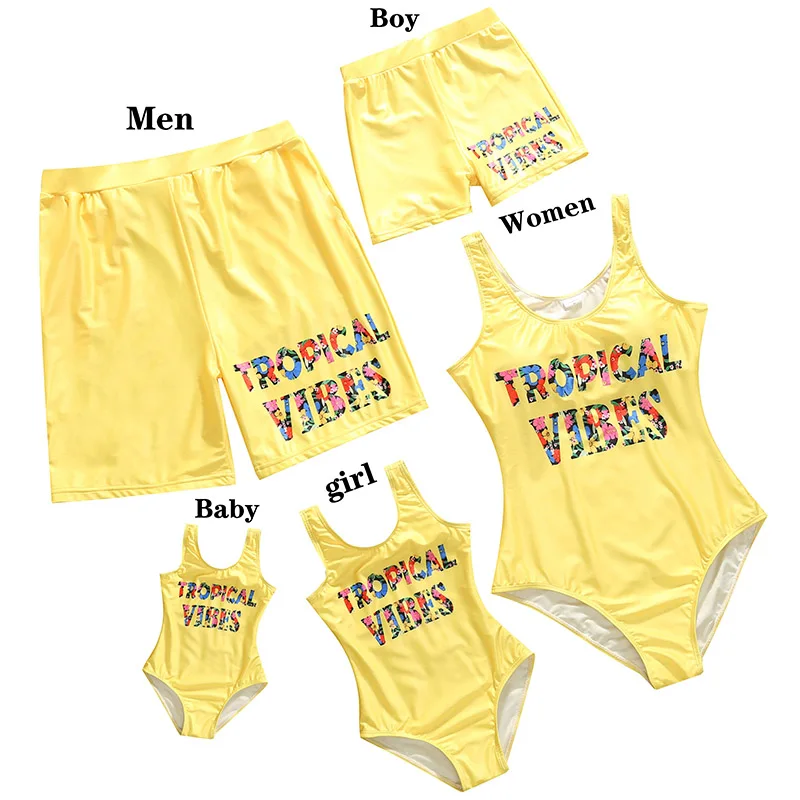 

Mommy and Me Bikini Family Dress Clothes Mother Daughter Swimwear Dad Son Swimming Trunks Swimsuit Family Matching Outfits Look