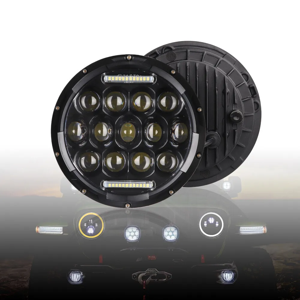 

12-80V Car Headlight Lights 70W Motorcycle Led Lamp H4 7 Inch Angel Eyes Headlight For Lada Niva 4X4 Uaz Hunter Car Accessories