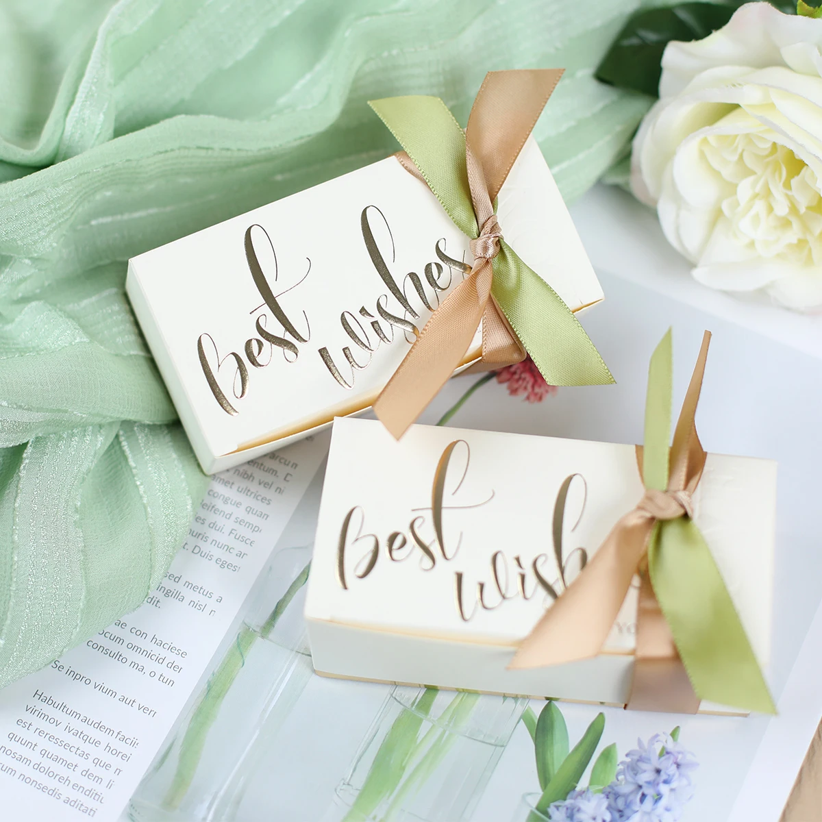 5 шт. бумажная коробка для конфет с бронзовым узором в форме сердца Подарочная