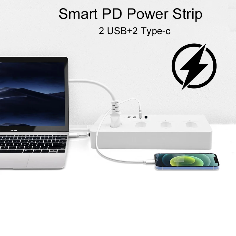 Сетевой смарт-фильтр UseeLink с Wi-Fi и ZigBee PD 20 Вт бразильский стандарт сетевой фильтр 4