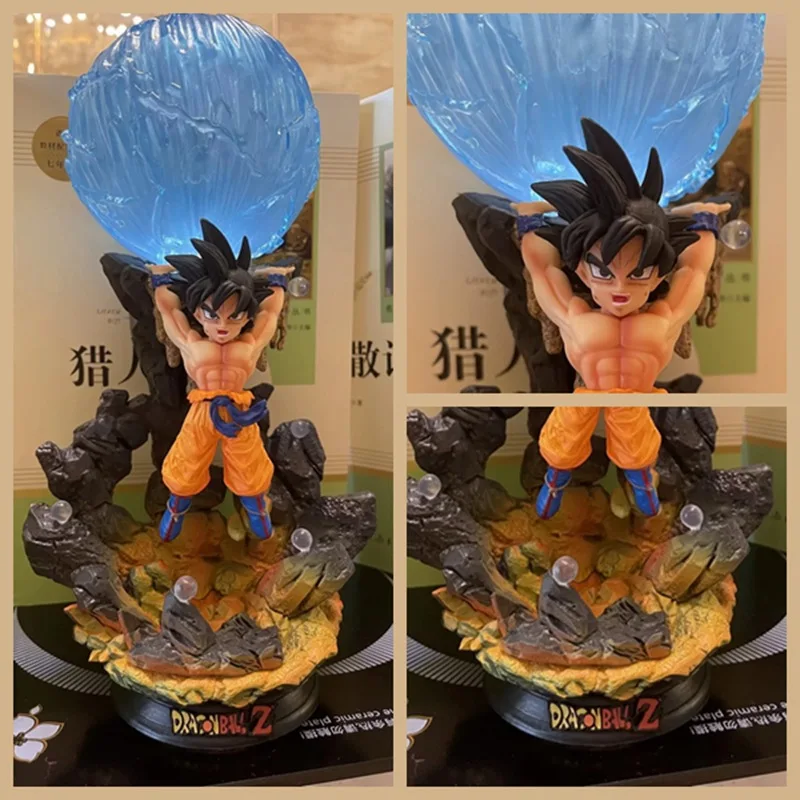 

Аниме Dragon Ball Z Super Saiyan Son Goku Spirit Bomb Ver. Экшн-фигурка из ПВХ, Коллекционная модель, детские игрушки с подсветкой, кукла