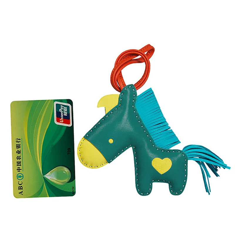 Hand stitched H home love pony pendant sheepskin tassel pendant car key chain pendant car interior jewelry pendant