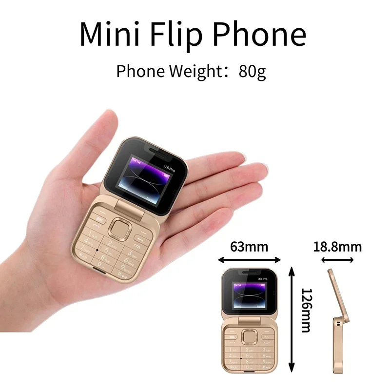 Для мобильного телефона I16 Pro MIni Flip 2G GSM с двумя SIM-картами скоростным набором