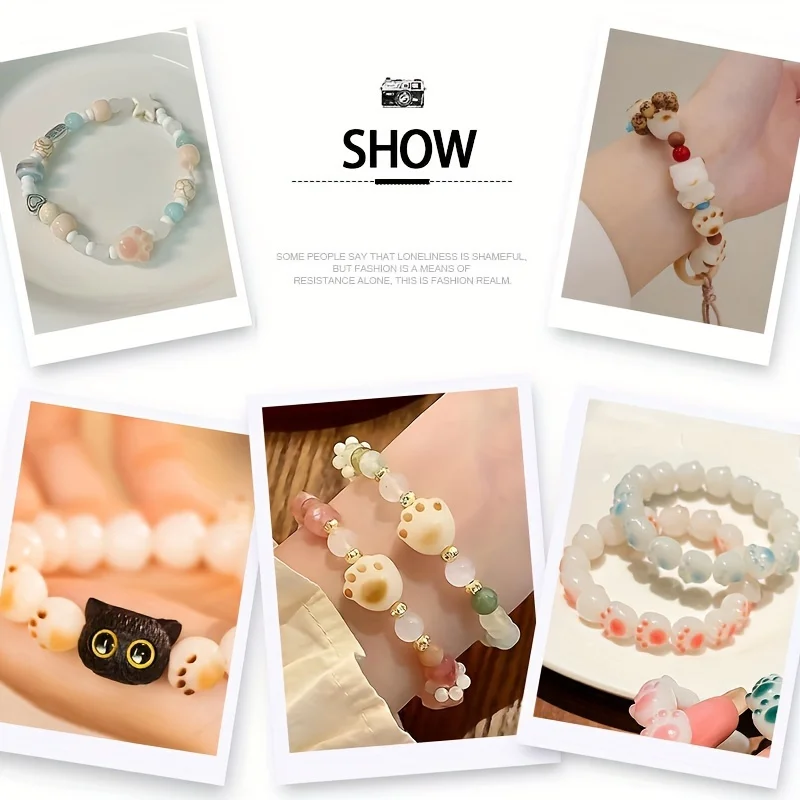 JAKONGO Акриловые бусины кошачьи лапки 30 шт