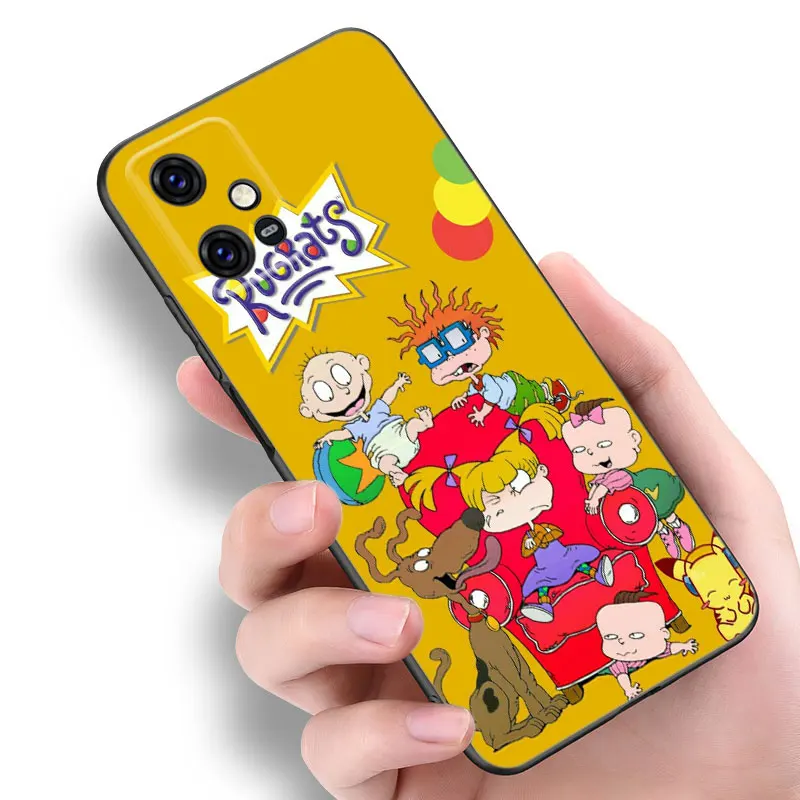 Мультяшные R-Rugarts черная силиконовая модель для V27 V30 Pro V29e Y27 Y55 Y78 чехол телефона Y02S