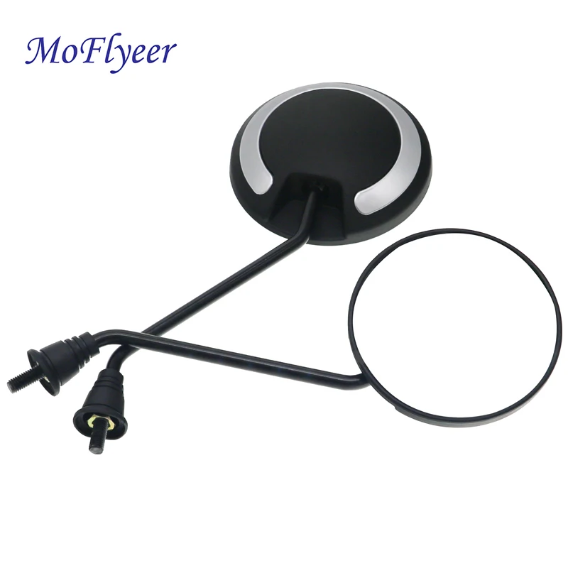 

MoFlyeer Motorcycle Side Mirrors HD Glass Wide Angle Rear View Mirrors For Motorcycle Motorbike Universal Round Black