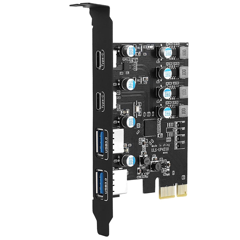 Карта PCI Express 2 порта USBA/USBC 5 Гбит/с USB3.2 Gen1 USB3.0 расширение карты PCIE адаптер для