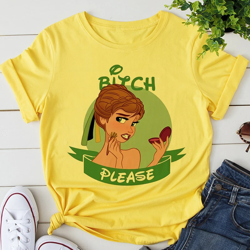 

Футболка женская с графическим принтом, желтая, летняя, Y2k