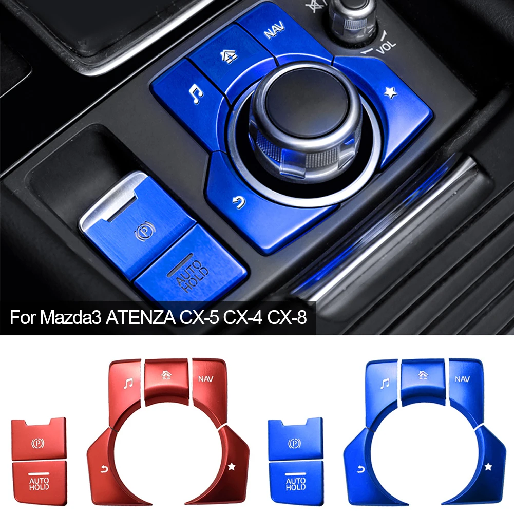 

7PCS Car Decor Aluminum Electronic Parking Brake Automatic Button Cover For CX-5 Mazda3 AXELA MAZDA6 ATENZA CX-3 CX-4