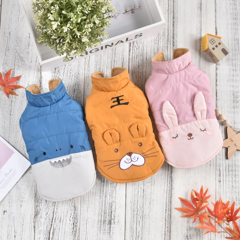 

Одежда для домашних животных, мультяшное животное, пуховая одежда для собак, кошка, маленький кролик, тигр, принт, Милая зимняя теплая одежда для мальчиков и девочек, товары для домашних животных 2022