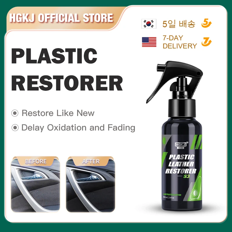 100ml S3 Plastic Restorer Agent Wax Instrument Panel Auto Interior Auto Leather Liquid Wax Polish for Plastic Spray HGKJ