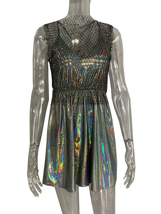 

Сексуальное прозрачное Стразы корсет Мини Летнее Платье женское Клубное платье на день рождения ажурное платье y2k вечерние платья