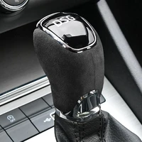 alcantara suede car gear shift lever cover stickers shift handle sleeve for skoda yeti rapid octiva superb accessories