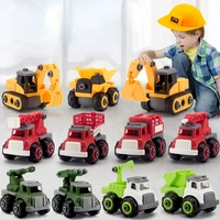 kids engineering vehicle toys plastic construction excavator tractor dump truck bulldozer fire fighting truck models boys gifts