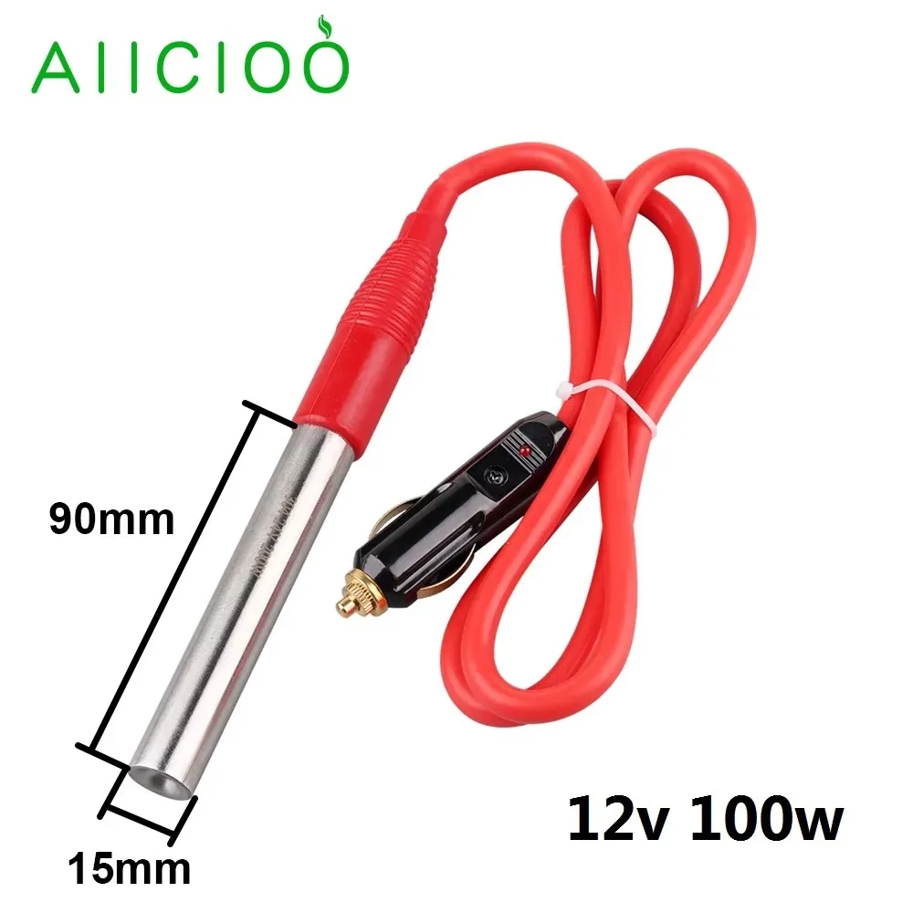 Картриджный нагревательный элемент 12 В/24 В, погружной водонагреватель, 100 Вт, 200 Вт, безопасный кабель, автомобильный портативный нагреватель постоянного тока, подходит для 2 л воды
