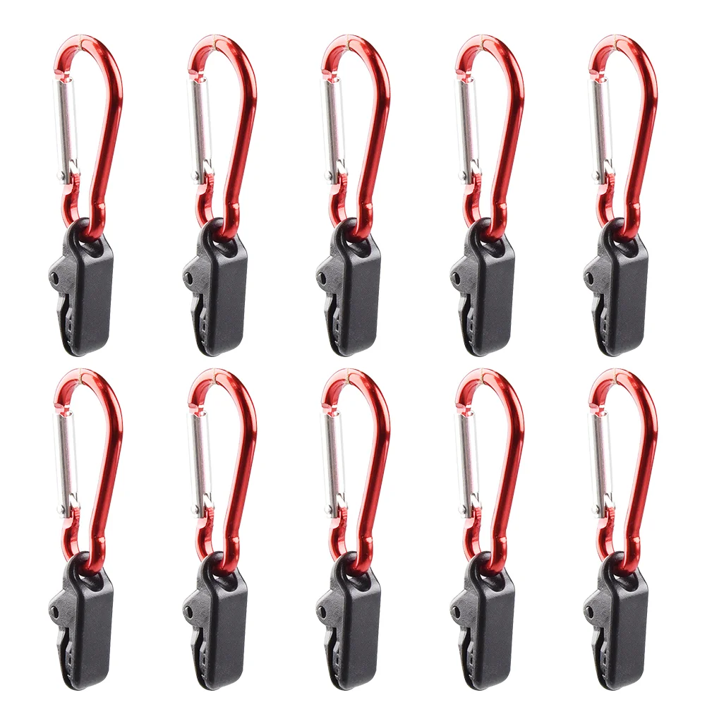 

10 Pcs Camping Tent Buckle Outdoor Clips Portable Clamps Accessories Tarp Wind-proof Waterproof Tents Carabiner Cloth