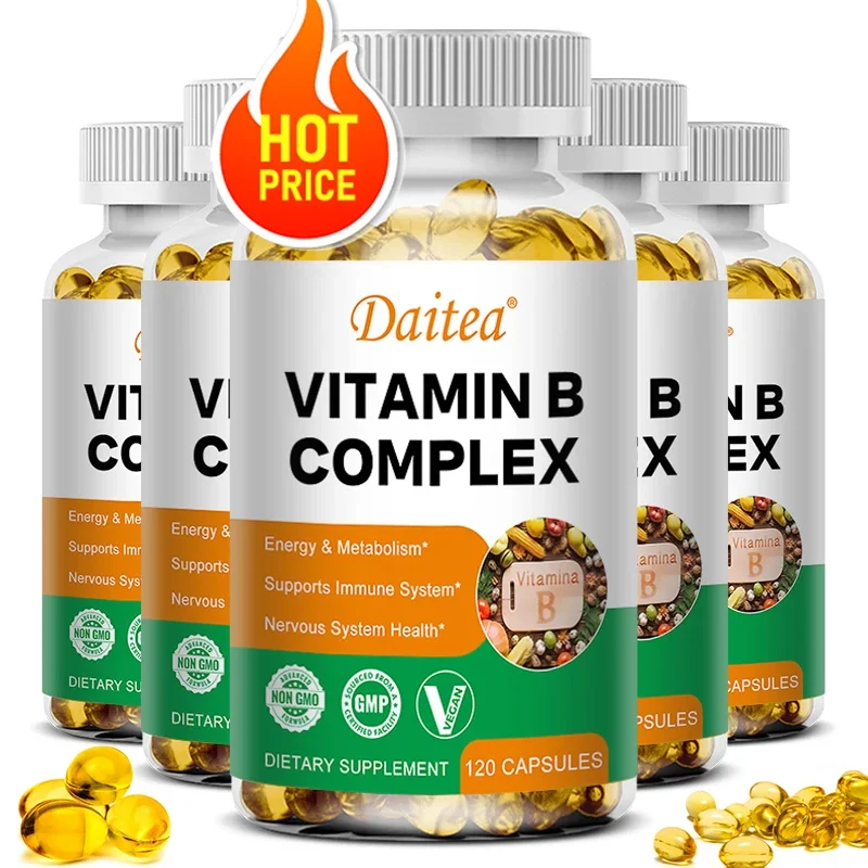 

Витаминные добавки Daitea B-комплекс (B12 B1 B2 B3 B5 B6 B9 фолиевая кислота и биотин) для снятия стресса и повышения иммунитета