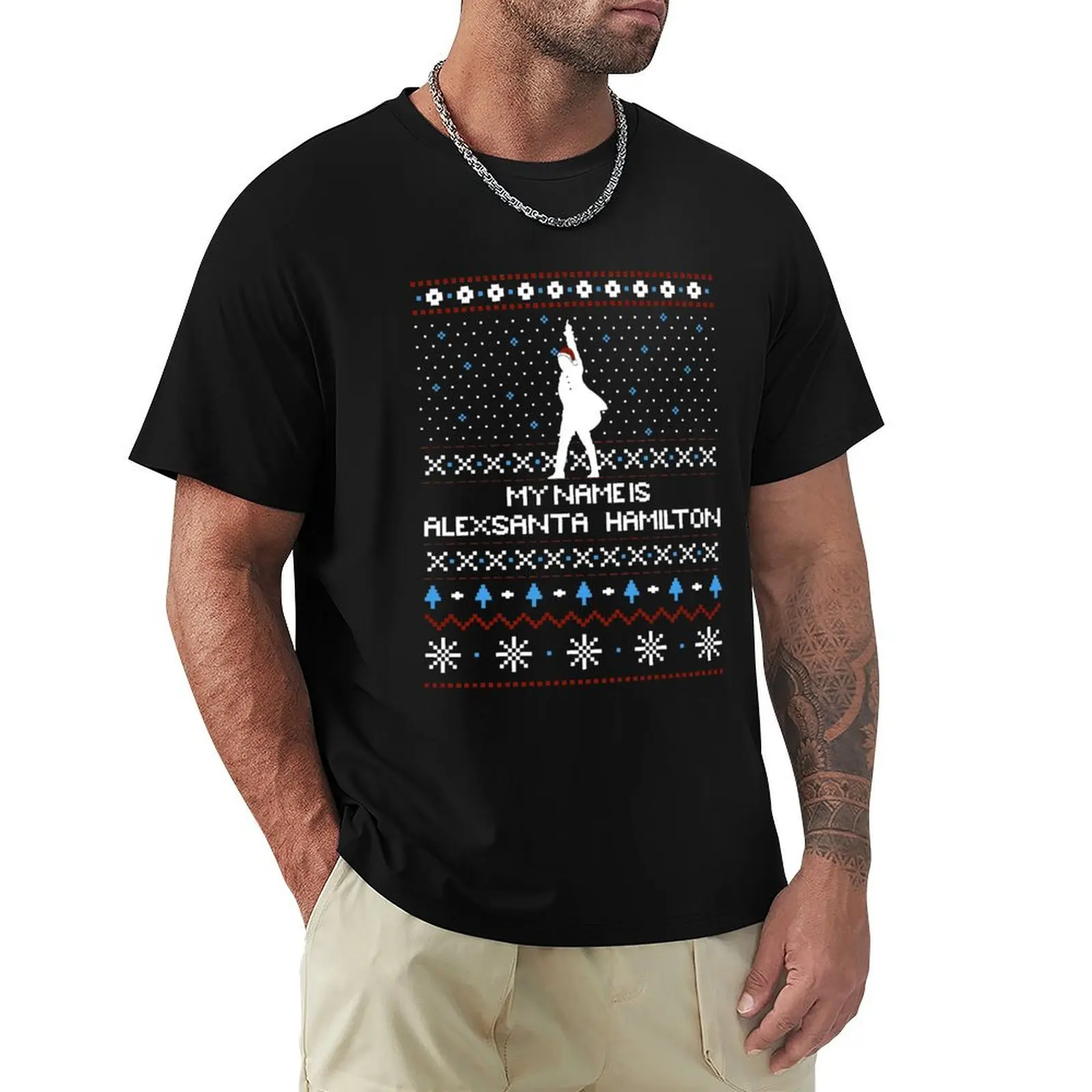 Фото Футболка Hamilton Ugly Christmas Sweater больших размеров, быстросохнущая спортивная футболка №1