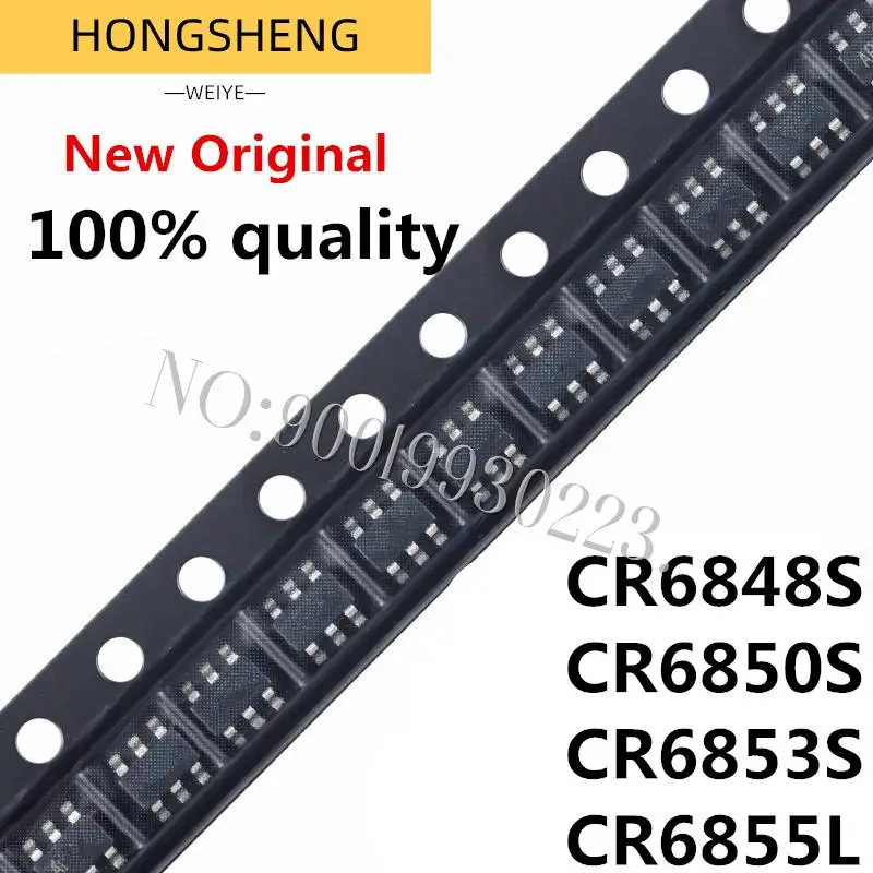 100% новый набор микросхем 10 шт./лот CR6853 6853 CR6853B CR6848S CR6848 CR6850S CR6850 CR6855L CR6855 SOT23-6