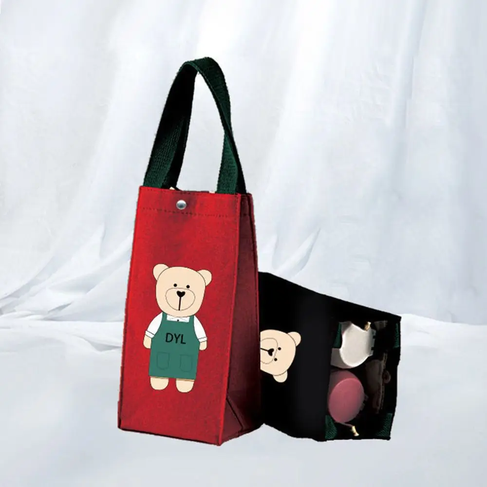 Портативная Парусиновая Подставка Для Чашек С Фотоизоляцией Милый Принт Медведя